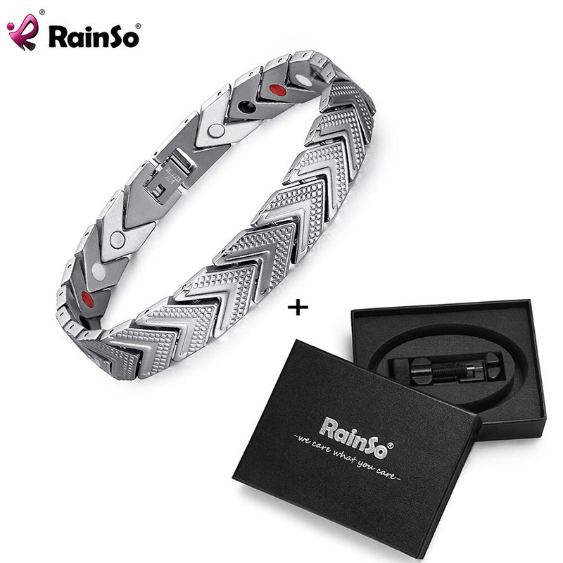 Rainso Health Care Magnetarmband für Frauen, Edelstahl, Bio-Energie, Armreif, Wikinger, Mode, Mädchen, Schmuck