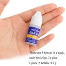 5 Stück/Packung Nagelkunstkleber Schnelltrocknender Klebstoff Acrylkunst Falsche Spitzen 3D-Dekoration Nagel Strass Nagelkleber Falsche Spitze Maniküre-Werkzeuge
