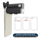 60X/100X  Mobile Phone Microscope with Cell Phone Clip Pocket Magnifying Glass LED UV Light f/ Jade Identification