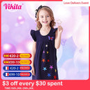 VIKITA Girls Elegant Dress Kids Princess Dress Children Wedding Party Layered Vestidos Girl Tutu Dresses for Girl Cotton Clothes