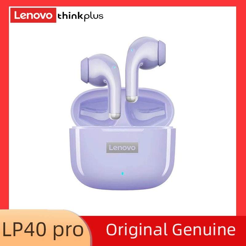 Original Lenovo LP40 Pro TWS Earphones Wireless Bluetooth 5.1 Sport Noise Reduction Headphones Touch Control 250mAH Earphones