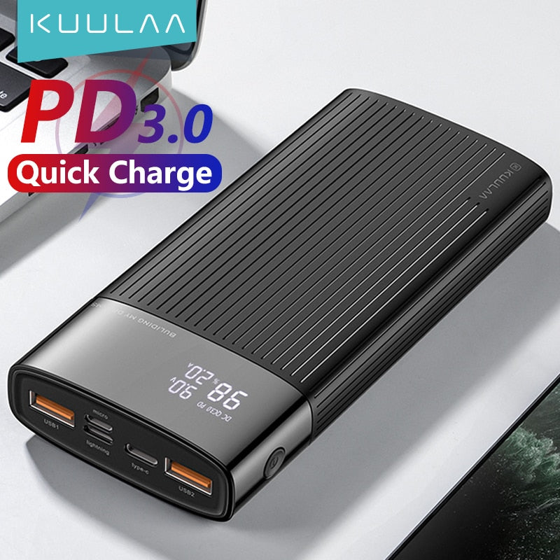 KUULAA Power Bank 20000mAh QC PD 3.0 PoverBank Carga rápida PowerBank 20000 mAh USB Cargador de batería externo para iPhone 14 13