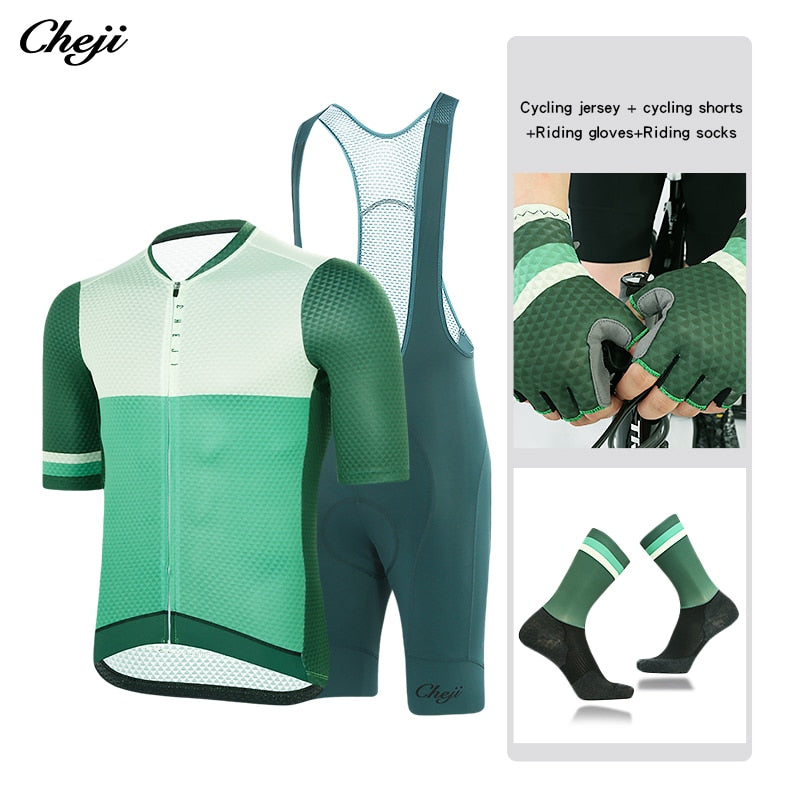 Conjunto de camiseta de ciclismo Cheji para hombre, manga corta de verano, producto de alta calidad