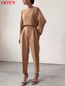 OOTN Office Lady High Waist Khaki Pants Women 2022 Autumn Fashion Casual Trousers Zipper Pocket Solid Female Brown Pencil Pants