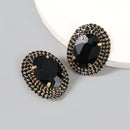 Pauli Manfi New Fashion Women Rhinestone Multicolor Earrings Elegant Ladies Personality Super Large Stud Earrings