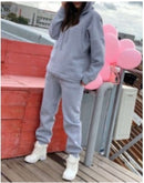 Conjunto informal de dos piezas para mujer, sudadera elegante con capucha y falda acampanada Harajuku, conjunto de dos piezas con bolsillo delantero, novedad de 2022