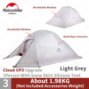 Naturehike Cloud Up Outdoor Campingzelt Ultraleicht 1 2 3 Mann 20D Silica Gel Single Double Persons Zelt Wandern mit gratis Matte