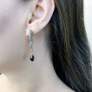 Snake &amp; Crystal Drop Earrings,Europe Style Glam Fashion Good Jewerly For Women Gift In 925 Sterling Silver,Super Deals