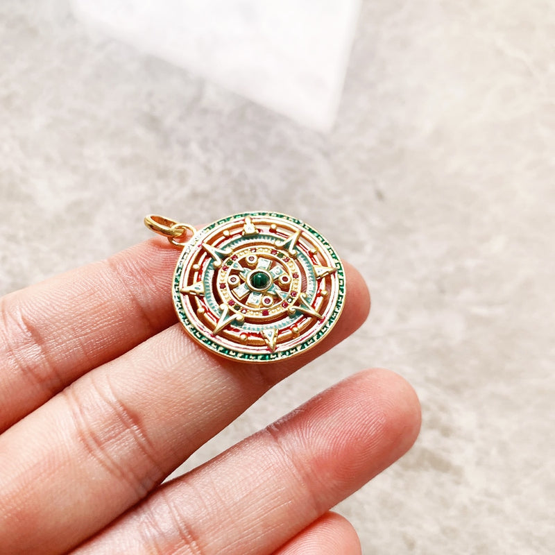 Anhänger Goldenes mythisches aztekisches Amulett, neuer Schmuck Vintage 925 Sterling Silber Zubehör Kraftvolles magisches Geschenk für Frauen Männer