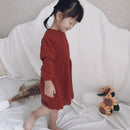 HoneyCherry, nuevo estilo para otoño e invierno, vestido de niña, vestido de manga larga calado para niños, vestido de lana de punto