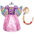 Girls Rapunzel Dress Kids Summer Tangled Fancy Princess Costume Children Disguise Birthday Carnival Halloween Party Clothes 2-8T