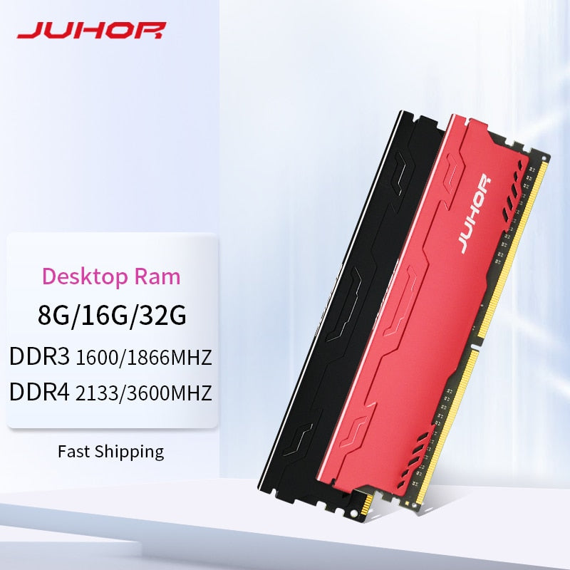 JUHOR Memoria Ram ddr4 16G 4GB 8G 32G Desktop Memory Udimm 2133 2400 2666 3000 3200 3600 DDR3 4G 8G 1600 1333 1866 New Dimm Rams