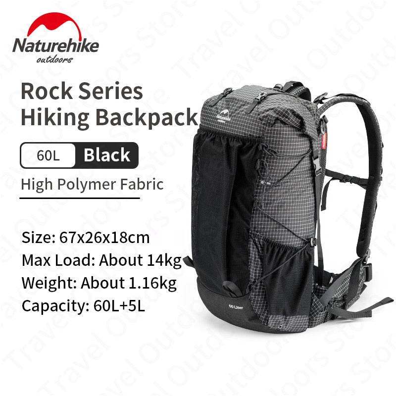 Naturehike Outdoor Bag 60L Waterproof Climbing Backpack High Capacity Sports Bag Men/Women Ultralight Hiking Travel Backpack