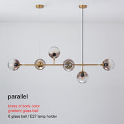 Modern Chandelier Brass Glass Ball Lighting For Living Room Dining Art Decoration Restaurant Black Hanging Lamp Home Lustre