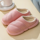 Waterproof Indoor Slippers Women Men Winter Home Floor Shoes Warm Plush Removable Insole Lovers Kitchen Working Slipper SH472