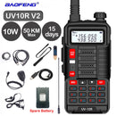 BaoFeng Walkie Talkie UV 10R V2 Two Way CB Radio Transmitter Long Range UV-10R 128CH VHF UHF 136-174Mhz 400-520Mhz Dual Band