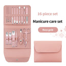 12/16Pcs Nail Clipper Set Nail Cutter Scissors Nail Polishing Stainless Steel Pedicure Trimmer Folding Storage Bag Manicure Tool