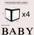 Staraise Transparent Letter A-Z Box Custom Baby Name Balloon Box Girl Boy Baby Shower Decorations Baby 1st Birthday Party Decor