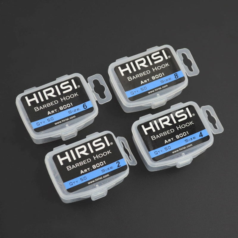 Hirisi 50pcs Barbed  Coated Carp Fishing Hooks with Eye Design in Japan Made by High Carbon Steel 8001