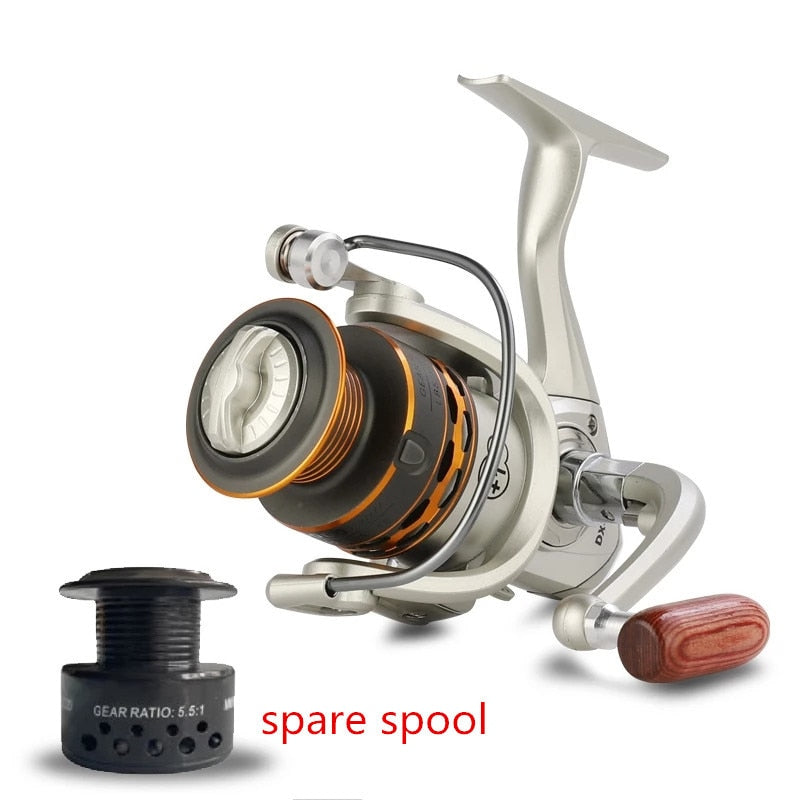 Double Spool Fishing coil Wooden handshake 12+ 1BB Spinning Fishing Reel Professional Metal Left/Right Hand  Fishing Reel Wheels