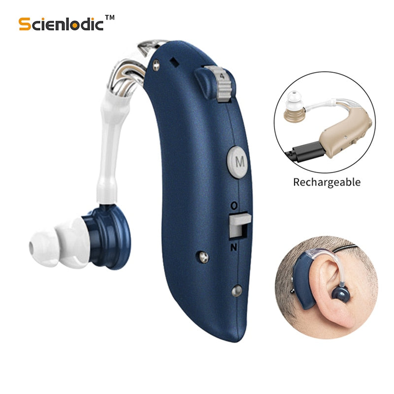 Ear Aid Rechargeable Hearing Aid BTE Hearing Aids Ear Listening Device Adjustable Tone Hearing Amplifier Hear Aid Super Ear