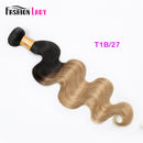 FASHION LADY Pre-Colored Brazilian Straight Hair Human Hair Weave 1B/27 Ombre Human Hair Bundles 2/3/4 Bundle Per Pack Non-Remy