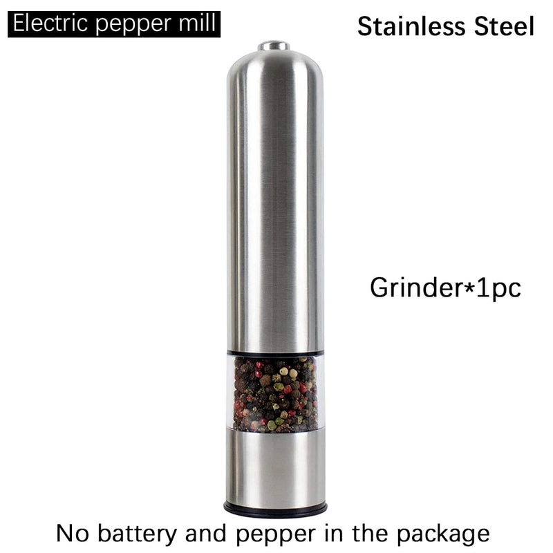 Automatic Salt Pepper Grinder Set Electric Plastic Ceramic Burr Mill For Herb Pepper Spice Adjustable Kitchen Grinding Gadgets