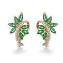 4 Farbe Edle Natürliche Zirkon Blume Ohrstecker Rot Grün Farbe Hochwertige Ohrringe Für Frau Ästhetisches Luxus Schmuck Geschenk