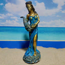 ERMAKOVA Large Size Resin Blinded Greek Wealth Goddess Fortuna Figurine Plouto Lucky Fortune Sculpture Office Gift Home Decor