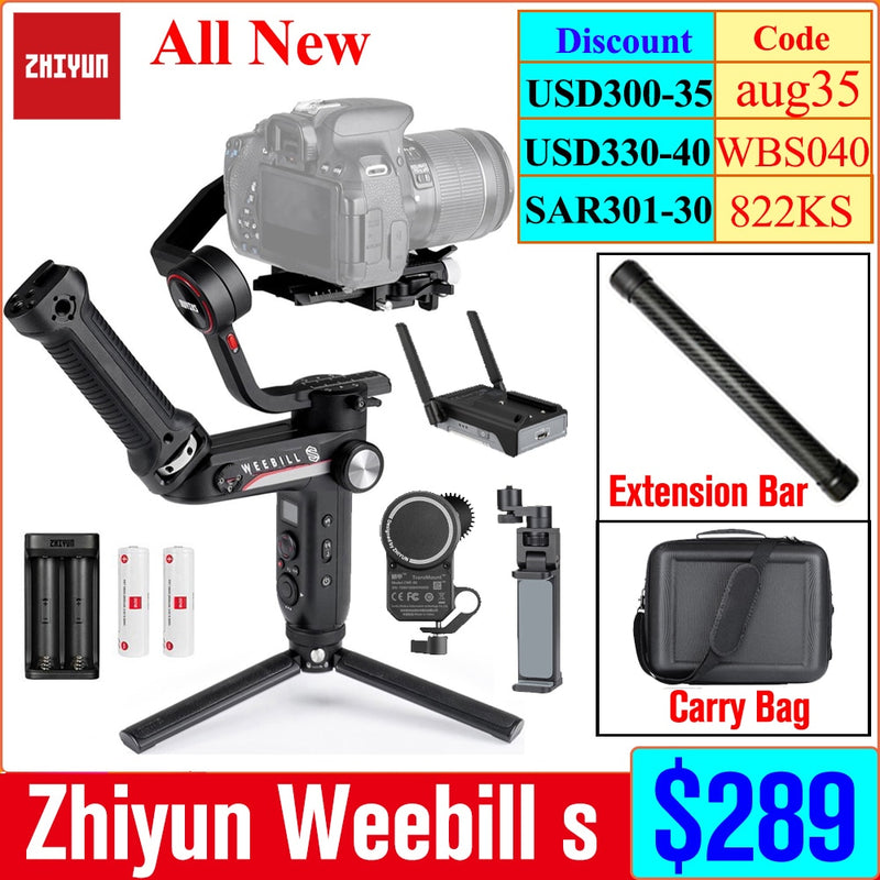 Zhiyun WEEBILL S 3-Achsen-Gimbal-Stabilisator für spiegellose und DSLR-Kamera Sony A7 III A6000 Nikon Panasonic GH5 Canon WEEBILL LAB