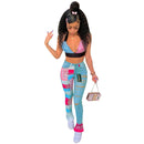 Bandana Print Women Jeans Distressed Skinny Denim Pants Flare Slim Bottoms Fitness Autumn Winter Streetwear Outfits Trousers