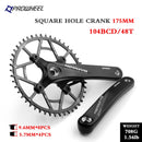 PROWHEEL Bicycle Square Hole Sprocket 104BCD 170/175mm Crank 30/32/34/36/38/40/42/44/46/48/50/52T Narrow Chainrings MTB Crankset