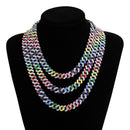 Hip Hop Iced Out Miami Zircon 15MM Bling Cuban Full Pave Rhinestone Collar de hombre Collares de color plateado para hombres Joyería