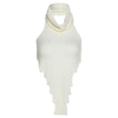 Sisterlinda Knitted Worsted Y2K Tank Top Women Fashion Irregular Shape Cut Out Wild Slim Activewear Vest Sleeveless Lady Outfits