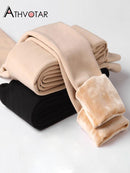 ATHVOTAR Winter Warm Leggings Women High Waist Girl Casual Leggins Thicken Push Up Elasticity Leggings for Women