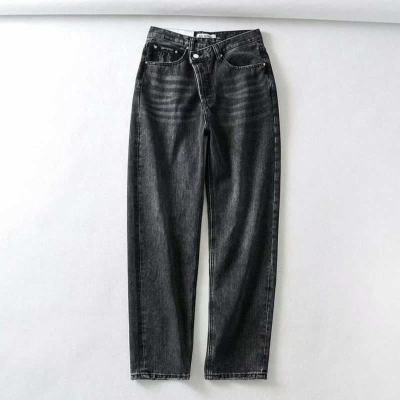 2020 Vintage cintura alta mamá Jeans Retro rasgados mujeres Boyfriend Denim Pantalones High Street pantalones largos azul negro