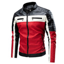 Ucrazy Men 2022 Winter Casual Motor Spliced Leather Jacket Coat Men Autumn Fashion Biker Vintage Warm Leather Jacket Coat Men
