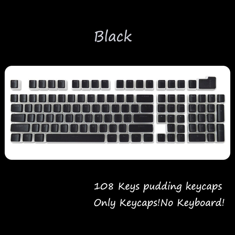 OEM Profile PBT Keycaps 108 Keys Pudding Keycap For Cherry MX Switch Mechanical Keyboard kit RGB Gamer backlit Keyboards Switch