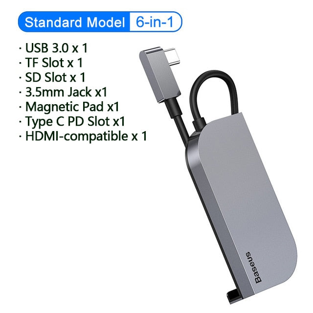 Baseus USB C HUB Tipo C a Multi USB 3.0 HUB Adaptador USB HUB para MacBook Huawei Mate 40 USB-C Adaptador Smartphone USB Tipo C HUB