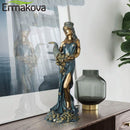ERMAKOVA Large Size Resin Blinded Greek Wealth Goddess Fortuna Figurine Plouto Lucky Fortune Sculpture Office Gift Home Decor