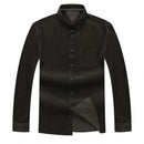 New Arrival Super Large Corduroy Young Men Cotton Plain Long Sleeve Casual Shirts High Quality Plus Size XL2XL3XL4XL5XL6XL7XL8XL
