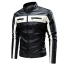 Ucrazy Men 2022 Winter Casual Motor Spliced Leather Jacket Coat Men Autumn Fashion Biker Vintage Warm Leather Jacket Coat Men