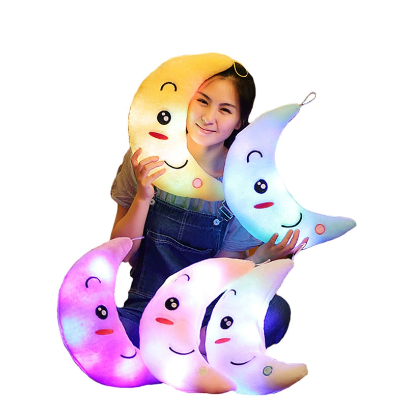 34 CM Kreatives Spielzeug Leuchtendes Kissen Weiche Angefüllte Plüsch Leuchtende Bunte Sterne Kissen Led Licht Spielzeug Geschenk Für Kinder Kinder Mädchen