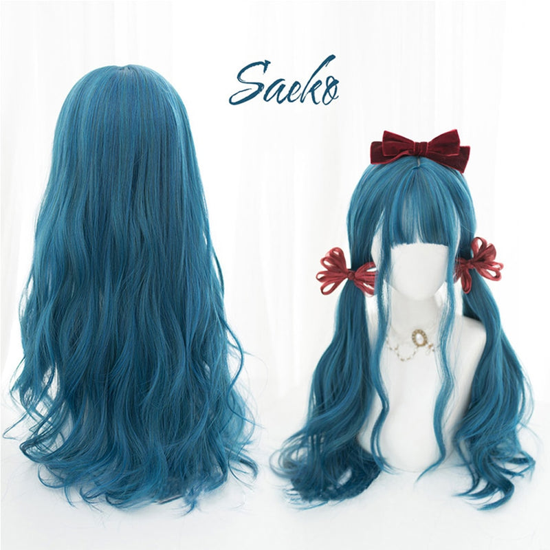 SHANGKE sintético rojo negro rubio blanco Lolita pelucas para mujeres peluca larga recta con flequillo Genshin Impact Cosplay peluca