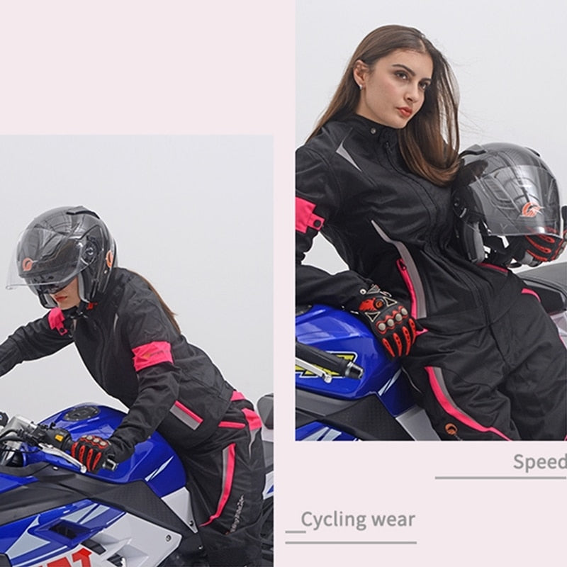 Frauen Motorradjacke Reiten Schutzpanzer Mantel Sommer Winter Wasserdicht Warm Lady Girl Kleidung Antikollisionsabnutzung JK-52