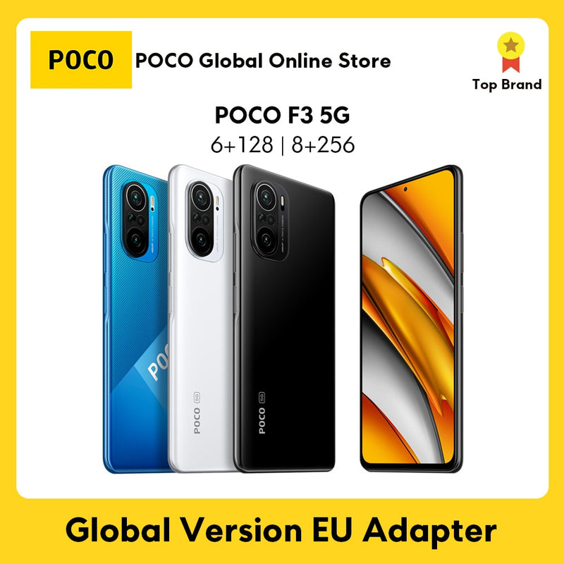Versión global POCO F3 5G Xiaomi SmartPhone 6GB 128GB/8GB 256GB Snapdragon 870 Octa Core 6.67 "120Hz E4 Pantalla AMOLED Bluetooth