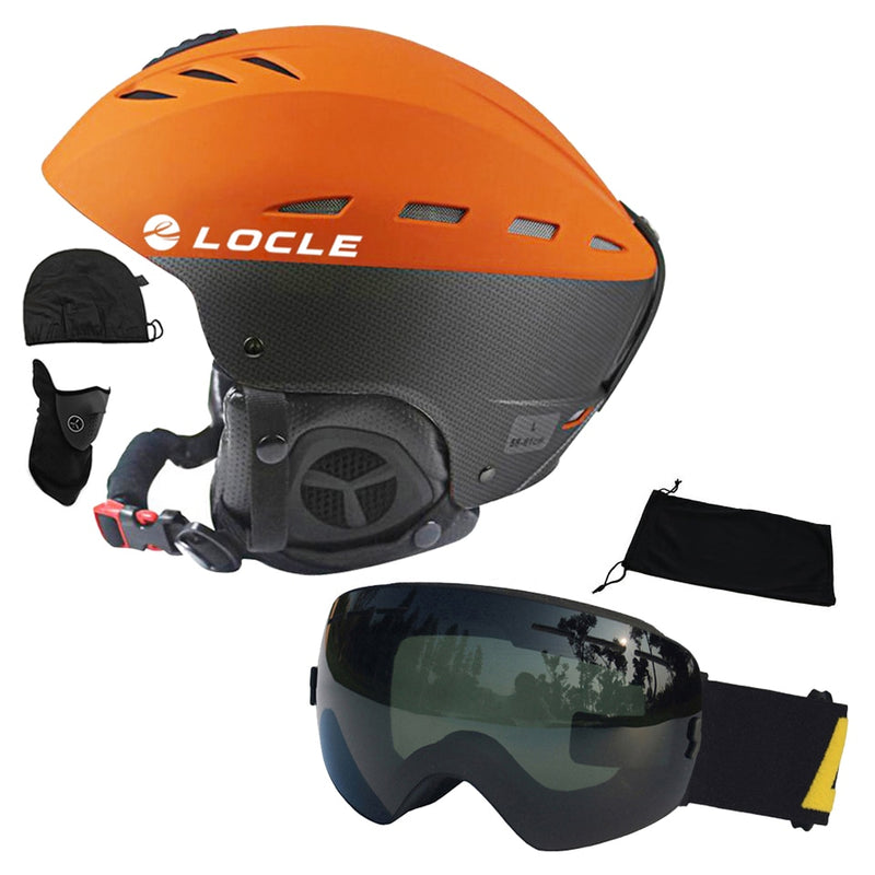 LOCLE Ski Helmet Men Outdoor Sports Skiing Helmet Women Kids CE Certification Ski Skateboard Snowboard Helmet S/M/L/XL 52-64cm