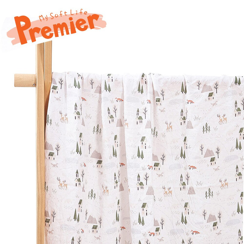 Kangobaby #My Soft Life# Premier Quality Digital Print Muslin Swaddle Blanket High-Grade Gift Box For Newborn Baby