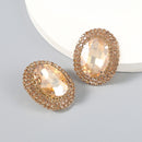 Pauli Manfi New Fashion Women Rhinestone Multicolor Earrings Elegant Ladies Personality Super Large Stud Earrings