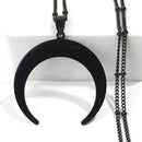 Gothic Stainless Steel Moon Necklace for Women Black Color Big Neckless Jewelry collar acero inoxidable mujer N3107S03